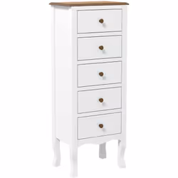 Ajoutez une touche chaleureuse néo-rétro à votre intérieur en intégrant ce magnifique chiffonnier bicolore blanc aspect bois. ...