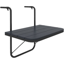 Outsunny - Table suspendue de balcon pliable dim. plateau 60L x 40l cm hauteur réglable 55-64H cm alu plastique noir