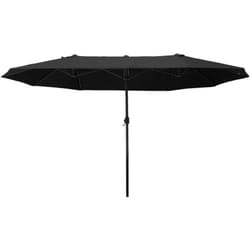 Outsunny - Parasol de jardin xxl parasol grande taille 4,6L x 2,7l x 2,4H m ouverture fermeture manivelle acier polyester haute densité noir