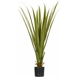 Plante artificielle agave H.90 cm 16 feuilles tronc grand réalisme pot inclus