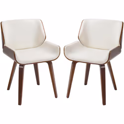 Ce joli lot de 2 chaises est un objet déco à part entière ! Le châssis piètement aspect bois de noyer se marie parfaitement a ...