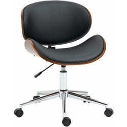 Chaise de bureau manager design vintage pivotante réglable bois peuplier acier chromé synthétique noir
