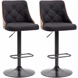 Ce splendide lot de 2 tabourets de bar design vintage Chesterfield ajoutera une touche d'élégance et raffinement à votre inté ...