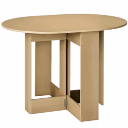 Table à manger - HOMCOM - pliable - 2 abattants - 104 x 76 x 737 cm - chêne
