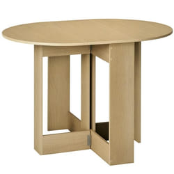 Table à manger - HOMCOM - pliable - 2 abattants - 104 x 76 x 737 cm - chêne