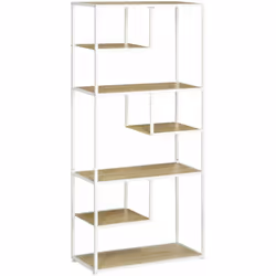 Cette bibliothèque étagère de rangement est idéale pour installation dans votre salon, chambre, bureau, etc. Équipée de 7 niv ...