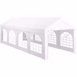 Cette tente barnum tonnelle de réception grande taille dim. 7,96L x 2,97l x 2,85H m sera idéale pour organiser toutes occasio ...