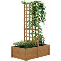Outsunny - Jardinière avec treillis - dim. 100L x 60l x 150H cm - bois sapin pré-huilé