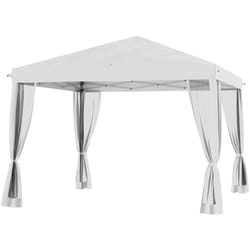 Outsunny - Tonnelle barnum pliant style colonial 2,95L x 2,95l x 2,6H m 4 moustiquaires + sac de transport blanc cassé