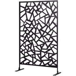 Place au charme avec ce spendide panneau décoratif extérieur en acier noir avec motif graphique. Tendance, multifonctions, il ...