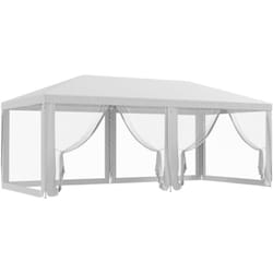 Tonnelle barnum dim. 5,85L x 2,95l x 2,55H m 6 moustiquaires amovibles blanc noir