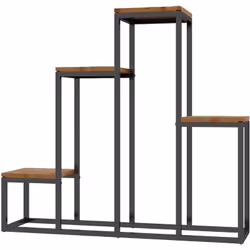 Ce magnifique porte-plantes 4 étagères style industriel vous permettra de mettre en valeur vos fleurs et de décorer avec élég ...
