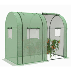 Outsunny - Serre de jardin 1,8 m² - 2 portes zippées 4 fenêtres - acier pe vert
