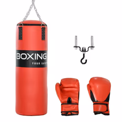 SPORTNOW - Sac de frappe - EPE - 32x32x140cm - Rouge