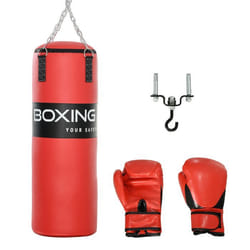 SPORTNOW - Sac de frappe - EPE - 32x32x140cm - Rouge