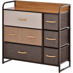 Ce superbe rangement commode sera le meuble idéal pour ranger de nombreuses affaires. Ses 7 tiroirs et son plateau peuvent ac ...