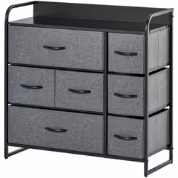 Ce superbe rangement commode sera le meuble idéal pour ranger de nombreuses affaires. Ses 7 tiroirs et son plateau peuvent ac ...