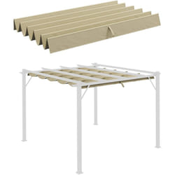 Toile de rechange pour pergola rétractable 3 x 3 m polyester haute densité 180 g/m² imperméabilisé beige