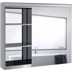 Rangez vos accessoires de salle de bain grâce à cette jolie armoire miroir murale en acier inox. Ses 2 étagères soit 3 niveau ...