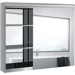 Homcom - Armoire miroir salle de bain - meuble mural 2 étagères - dim. 70L x 13l x 60H cm - acier inox. verre