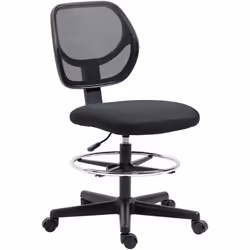Cette chaise de bureau assise haute réglable est le modèle idéal pour travailler dans le confort. Installez-vous dans ce mobi ...