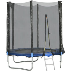 Trampoline d'extérieur ø 180 cm avec filet de sécurité, poteaux rembourrés et échelle