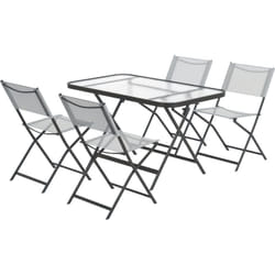 Ensemble salon de jardin 5 pièces pliables 4 chaises et table