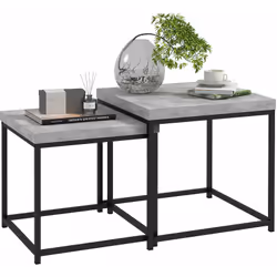 Ce splendide lot de 2 tables basses gigognes carrées style contemporain apportera une touche d'élégance supplémentaire à votr ...