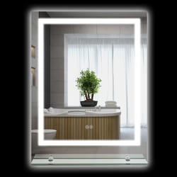 kleankin - Miroir mural - Verre trempé - 70x50x2.7cm - Transparent