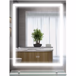 Ce splendide miroir lumineux LED avec étagère intégrée diffusera une lumière harmonieuse dans votre salle de bain. Equipé d'u ...
