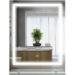 Miroir lumineux led 43W antibué réglable interrupteur tactile étagère intégrée 60L x 14P x 80H cm