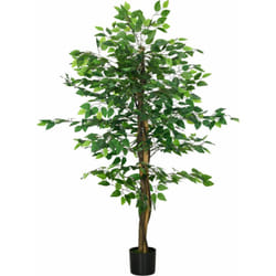 Homcom - Arbre artificiel plante artificiel ficus hauteur 1,5 m tronc branches liane lichen feuilles grand réalisme pot inclus
