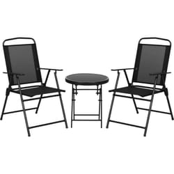 Ensemble bistro de jardin 3 pièces chaises pliables table basse