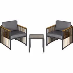 Ce splendide ensemble de jardin 2 personnes 3 pièces style colonial en résine filaire vous permettra de profiter au mieux des ...