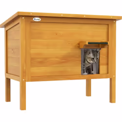 Cette superbe niche sur pied en bois de sapin pré-huilé permettra à votre chat de s'abriter de la pluie et du vent. Son toit  ...