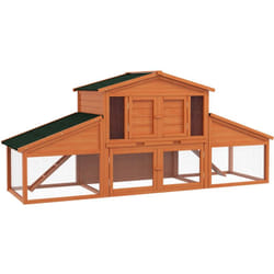 Pawhut - Clapier cage à lapins rongeurs xxl 2 étages 2 enclos tiroir déjection bois sapin pré-huilé