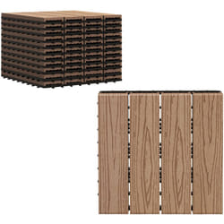 Caillebotis - dalles terrasse - lot de 11 - clipsables, installation très simple - lamelles composite aspect bois de teck