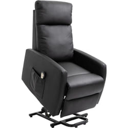 Fauteuil de relaxation électrique fauteuil releveur inclinable repose-pied ajustable revêtement synthétique noir