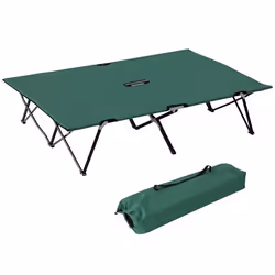 Outsunny - Lit de camp - Métal - 193x125x40cm - Vert
