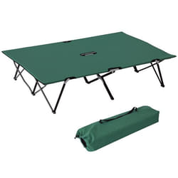 Outsunny - Lit de camp - Métal - 193x125x40cm - Vert