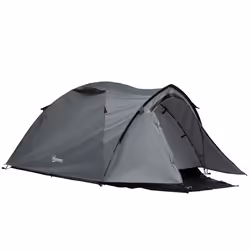 Outsunny - Tente camping - Polyester - 325x183x130cm - Gris