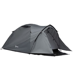 Outsunny - Tente camping - Polyester - 325x183x130cm - Gris