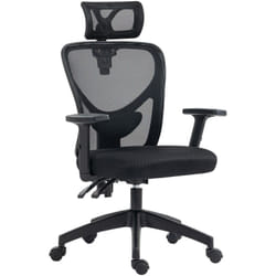 Fauteuil de bureau manager grand confort réglable dossier ergonomique inclinable pivotant tissu maille noir