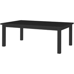 Table basse rectangulaire de jardin plateau à lattes dim. 100L x 60l x 37H cm pieds antidérapants alu noir