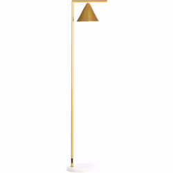 Simple, élégant et pratique, ce lampadaire de chambre possède un pied en acier doré fin et raffiné, une base ronde en marbre  ...