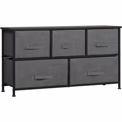 Cette jolie commode 5 tiroirs (2 grands, 3 petits) sera le meuble idéal pour ranger vos vêtements, chaussures, accessoires ou ...