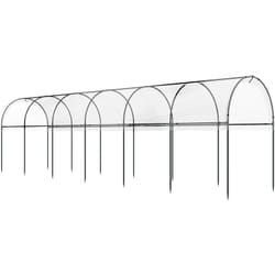 Outsunny - Serre de jardin serre à tomates dim. 6L x 1,23l x 1,71H m acier thermolaqué vert pe haute densité transparent
