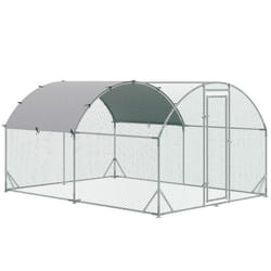 PawHut - Enclos Poulailler - Acier Galvanisé - 280x380x197cm - Argent