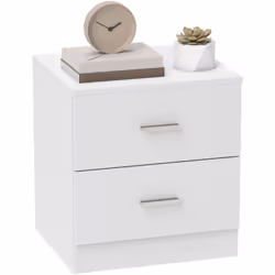 Table de chevet HOMCOM blanche au design épuré et moderne, offrant une finition éclatante qui s'intègre parfaitement à tout d ...