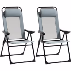 Détendez-vous en duo confortablement installé dans ce lot de 2 chaises de jardin et camping pliables. Ces chaises vous permet ...